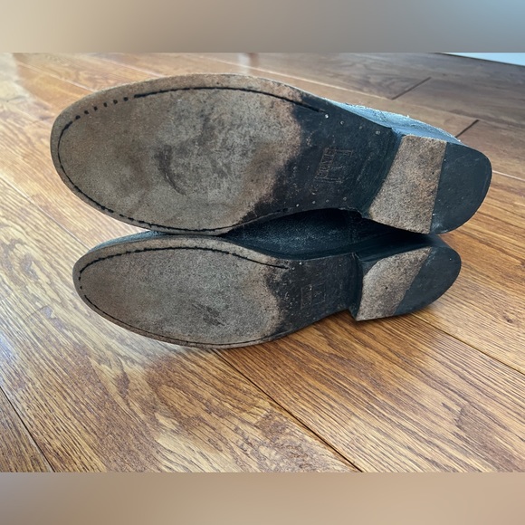 Grey/Black Frye glazed distressed crackle Melissa Pull on riding boots - Picture 5 of 16